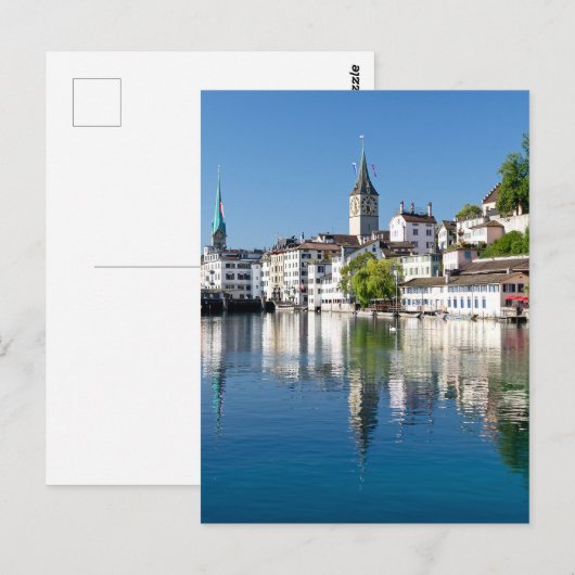 Briefkaart Zurich River Scene (Voorkant / Achterkant)
