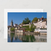 Briefkaart Zurich River Uitzicht (Voorkant / Achterkant)