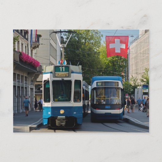 Briefkaart Zurich Trams (Voorkant)