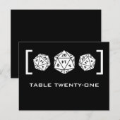 Briefkaart zwart D20-dijgamertafel (Voorkant / Achterkant)