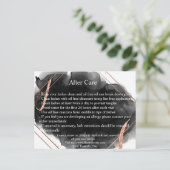 Briefkaart zwart en roos goud met roze lettertype (Staand voorkant)