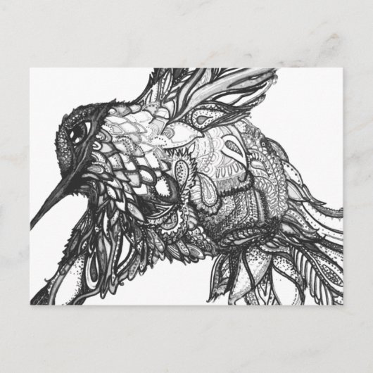 Briefkaart, zwart en wit art geweldig voor kleuren briefkaart (Voorkant)