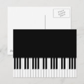 Briefkaart - zwart pianotoetsenbord wit (Voorkant / Achterkant)
