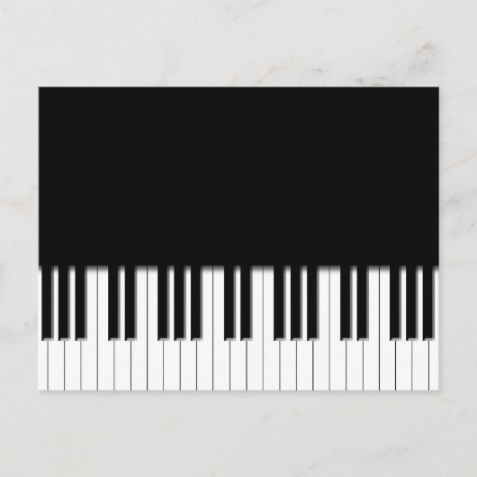 Briefkaart - zwart pianotoetsenbord wit (Voorkant)