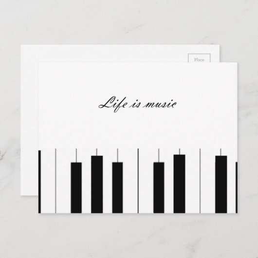 Briefkaart zwart-wit (Voorkant / Achterkant)