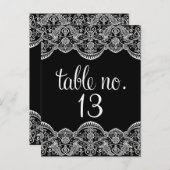 Briefkaart zwart-wit Marokkaans lace-tabelnummer (Voorkant / Achterkant)