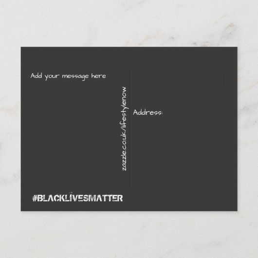 Briefkaart - ZWARTE LEVENS (Achterkant)