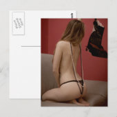 Briefkaart zwarte lingerie (Voorkant / Achterkant)