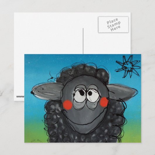 briefkaart "zwarte schapen" (Voorkant / Achterkant)