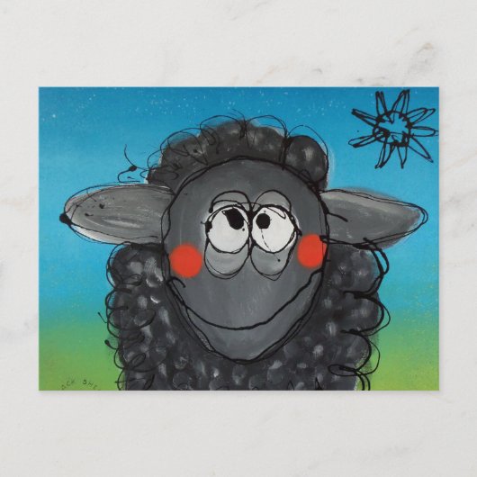 briefkaart "zwarte schapen" (Voorkant)