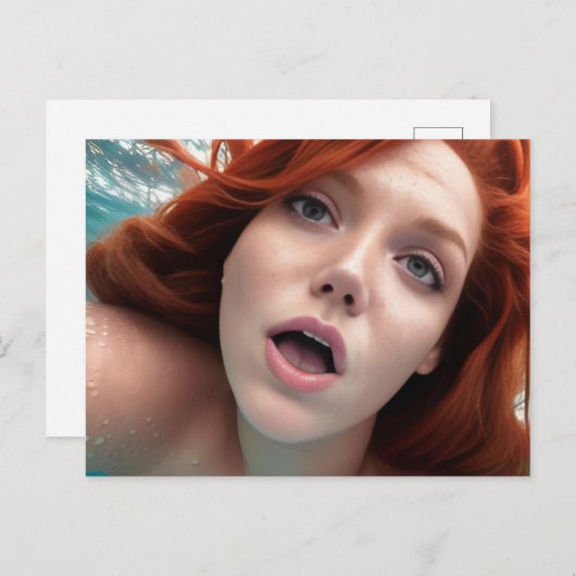 Briefkaart zwemvrouw (Voorkant / Achterkant)