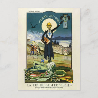 Briefkaart Zwitsers Absinthe Ban