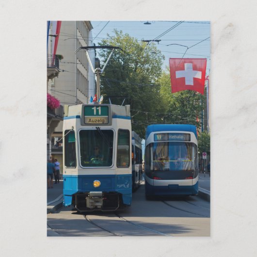 Briefkaart Zwitserse trams (Voorkant)