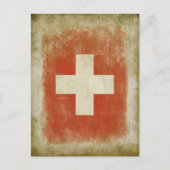 Briefkaart Zwitserse vlag in Koel stijl (Voorkant)