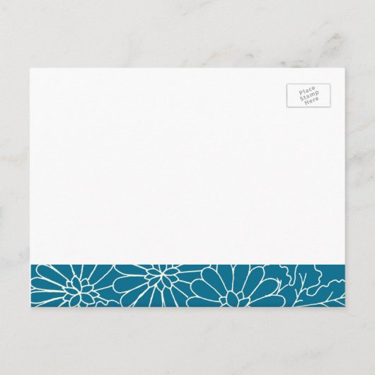 Briefkaarten Blauw en crème bij de bekendmaking va (Achterkant)