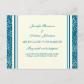 Briefkaarten Blauw en crème bij de bekendmaking va (Voorkant)