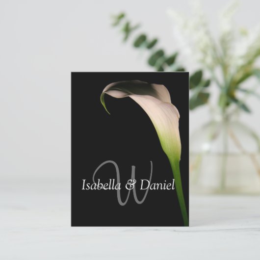 Briefkaarten Calla Lily W Monogrammen (Staand voorkant)