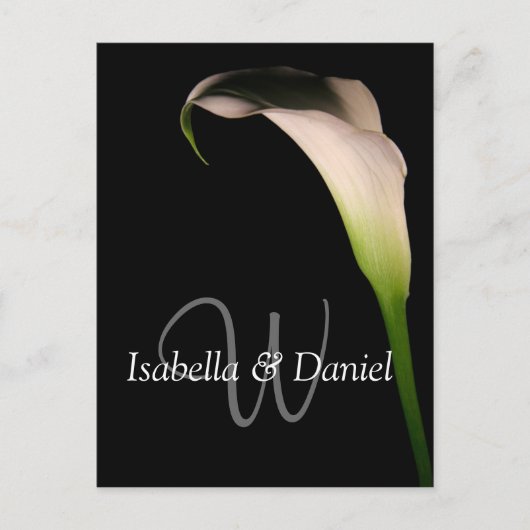 Briefkaarten Calla Lily W Monogrammen (Voorkant)