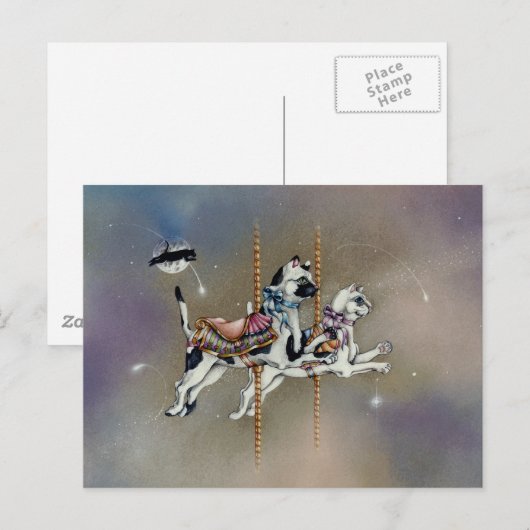 Briefkaarten - Carrousel Cats SQ (Voorkant / Achterkant)