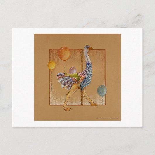 Briefkaarten - Carrousel struisvogel (Voorkant)