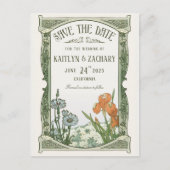 Briefkaarten Datum opslaan | Floral Art Nouveau (Voorkant)