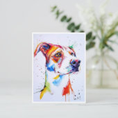 Briefkaarten - Dog Puppy Waterverven (Staand voorkant)