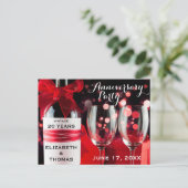 Briefkaarten flesjes en glazen Jubileum Party (Staand voorkant)