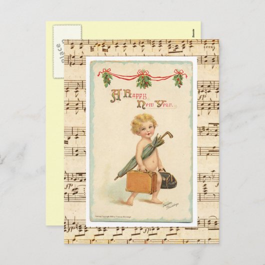 Briefkaarten Gelukkig nieuwjaar (Voorkant / Achterkant)