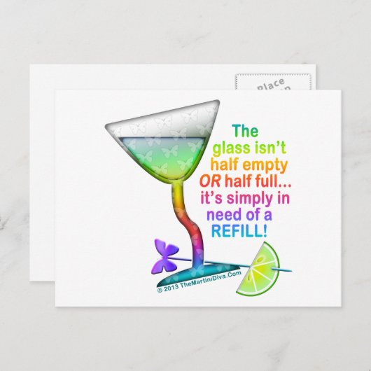 BRIEFKAARTEN - GLASHALF VOLLEDIG (Voorkant / Achterkant)