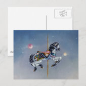 Briefkaarten - Grey Mare Carousel Horse (Voorkant / Achterkant)
