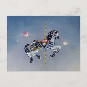 Briefkaarten - Grijze Mare Carousel Horse