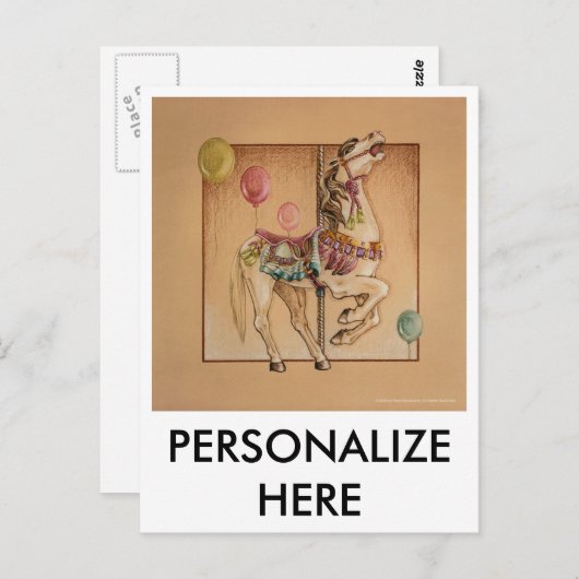 Briefkaarten - Happy Horse Carousel (Voorkant / Achterkant)