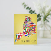Briefkaarten in New York City, buurtvlaggen (Staand voorkant)