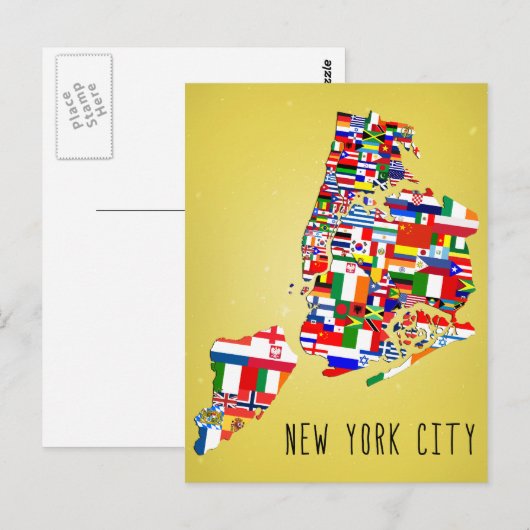 Briefkaarten in New York City, buurtvlaggen