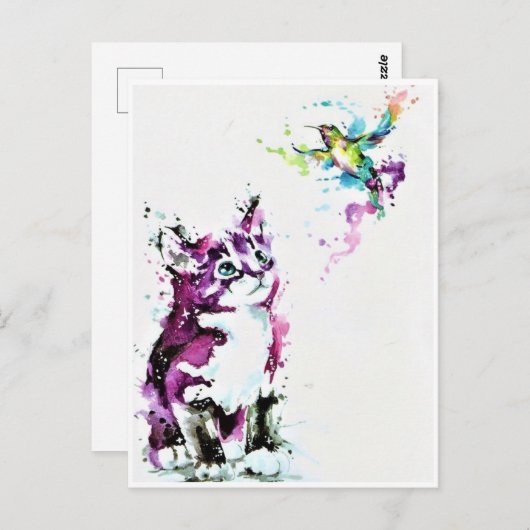 Briefkaarten - Keuken en kolibrie (Voorkant / Achterkant)