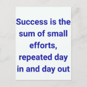 briefkaarten "Kleine inspanningen, groot succes" (Voorkant)