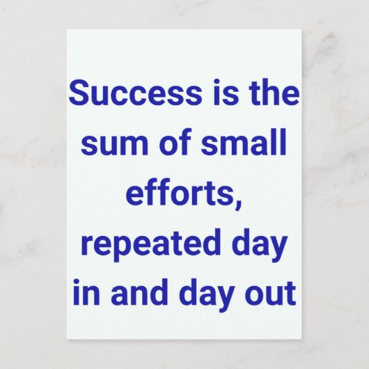 briefkaarten "Kleine inspanningen, groot succes" (Voorkant)
