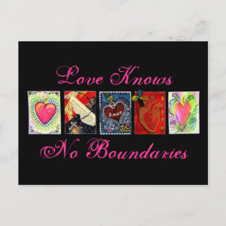 briefkaarten "Love Knoins No Boundaries"