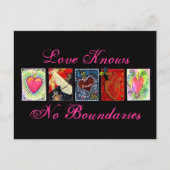 briefkaarten "Love Knoins No Boundaries" (Voorkant)