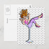 Briefkaarten - Meisje in Martini Glass, Lil' Red (Voorkant / Achterkant)