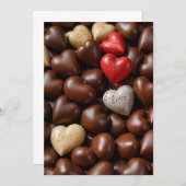 Briefkaarten met chocolade liefde hart (Voorkant / Achterkant)