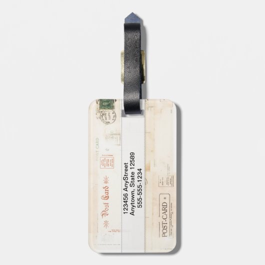  Briefkaarten met de titel Vellumn Bagagelabel (Achterkant verticaal)