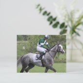Briefkaarten met grijze Race Paarden (Staand voorkant)
