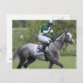 Briefkaarten met grijze Race Paarden (Voorkant / Achterkant)