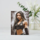 BRIEFKAARTEN MET KANTASIE WARRIOR GIRL (Staand voorkant)