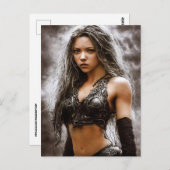 BRIEFKAARTEN MET KANTASIE WARRIOR GIRL (Voorkant / Achterkant)