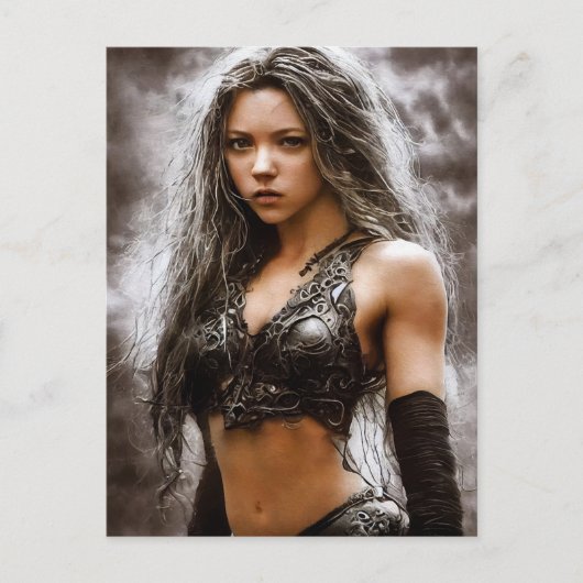 BRIEFKAARTEN MET KANTASIE WARRIOR GIRL (Voorkant)