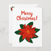 Briefkaarten met kerst-rode punsettia (Voorkant / Achterkant)