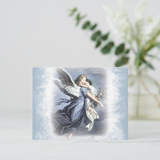 Briefkaarten met kerstangel (Staand voorkant)