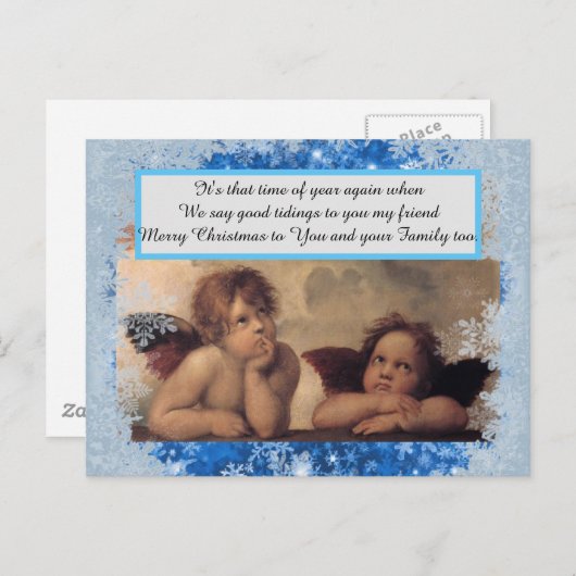 Briefkaarten met kerstangels (Voorkant / Achterkant)